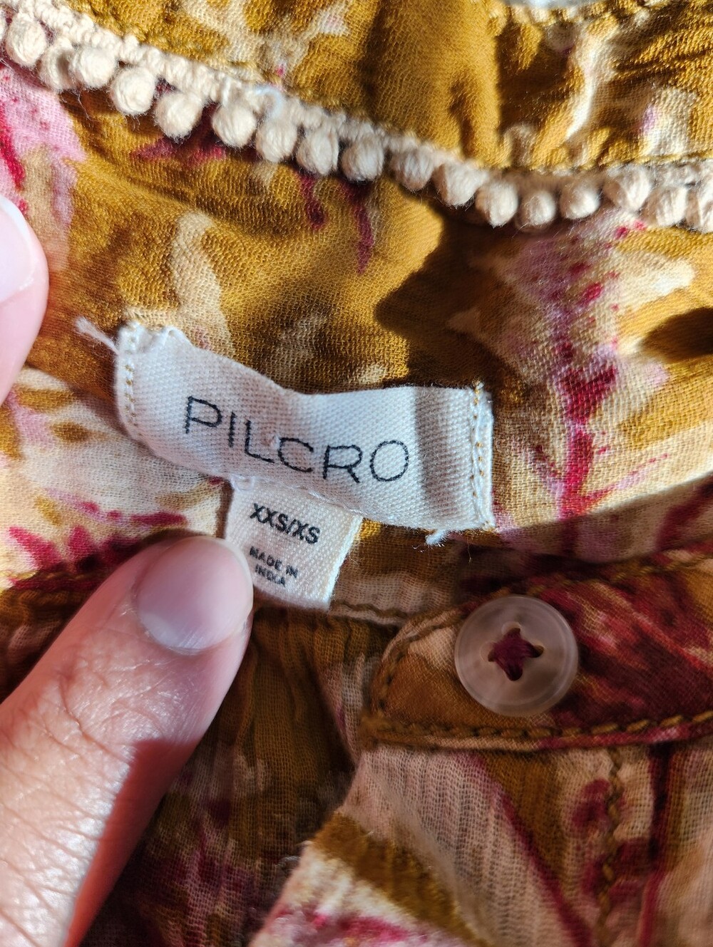Pilcro Short Sleeve Batwing Buttoned Blouse Size XXS - Picture 5 of 7